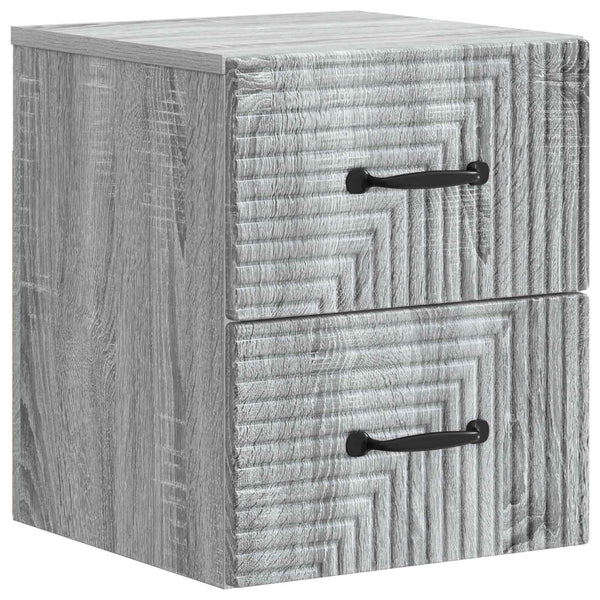 Wand-Nachttisch Grau Sonoma 34,5x33x40 cm