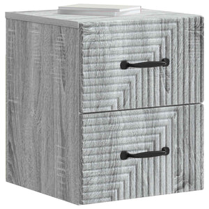 Wand-Nachttisch Grau Sonoma 34,5x33x40 cm