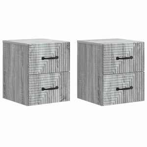 Wandmontierter Nachttisch, 2er-Set, Grau