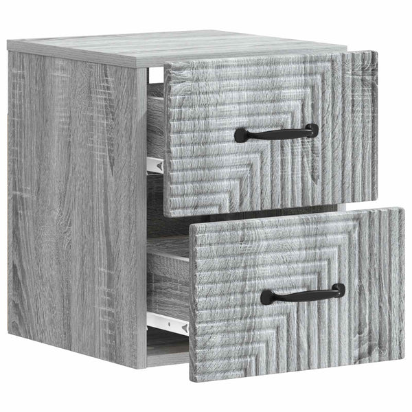 Wandmontierter Nachttisch, 2er-Set, Grau