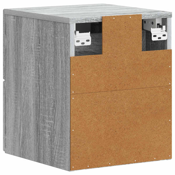 Wandmontierter Nachttisch, 2er-Set, Grau
