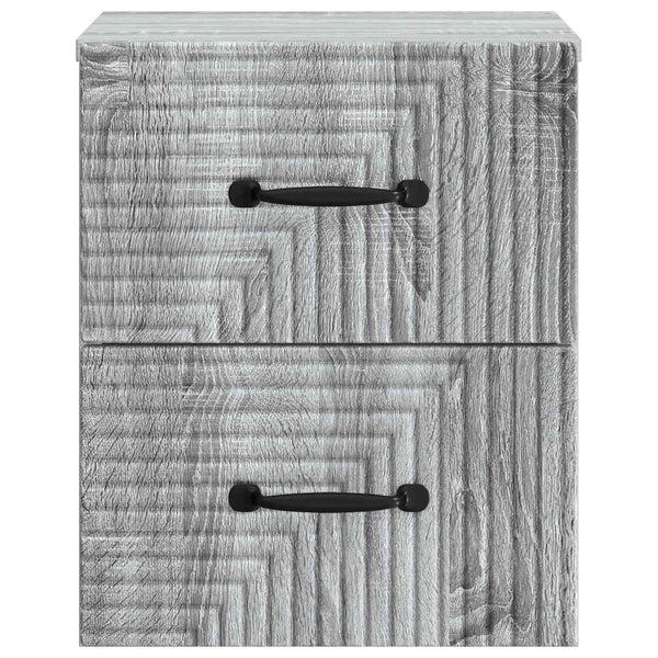 Wandmontierter Nachttisch, 2er-Set, Grau