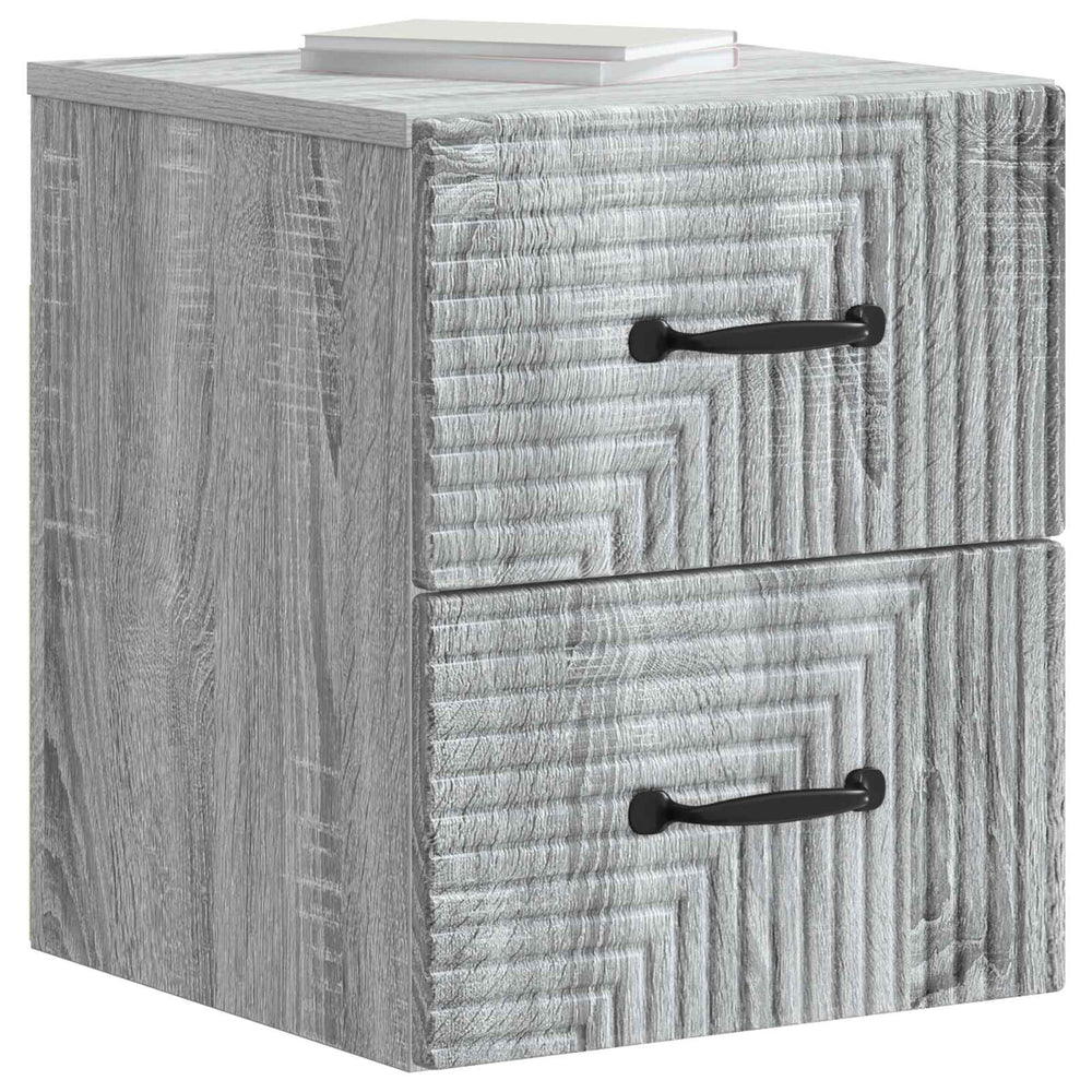 Wandmontierter Nachttisch, 2er-Set, Grau
