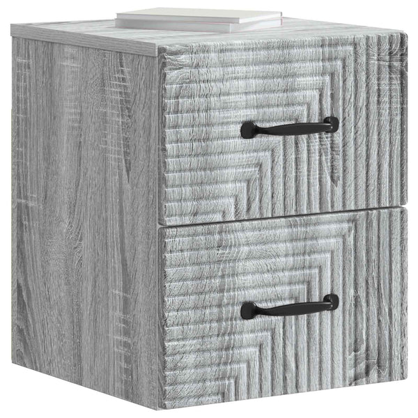 Wandmontierter Nachttisch, 2er-Set, Grau