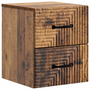 Wand-Nachttisch Altholz 34,5x33x40 cm