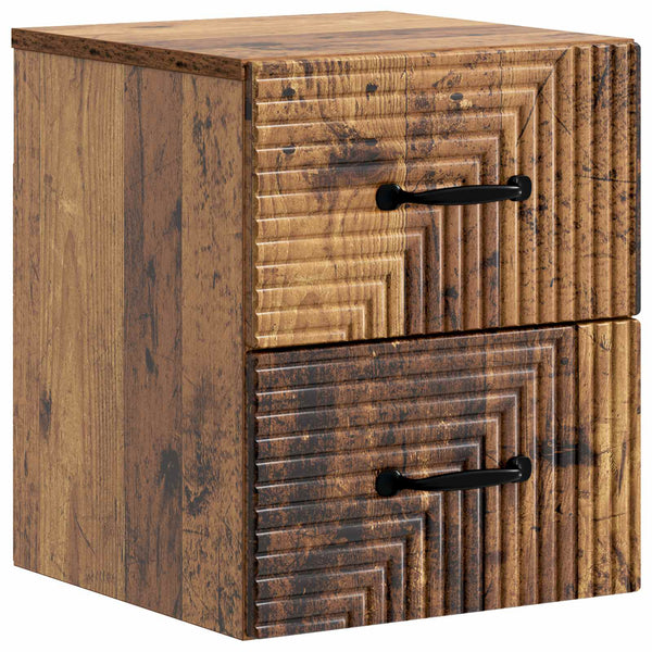 Wand-Nachttisch Altholz 34,5x33x40 cm