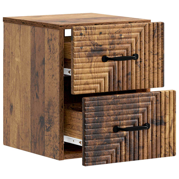 Wand-Nachttisch Altholz 34,5x33x40 cm