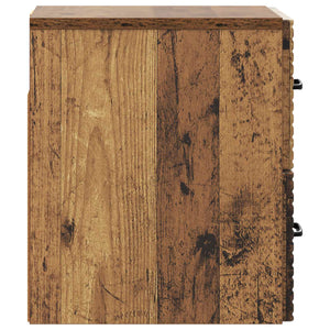 Wand-Nachttisch Altholz 34,5x33x40 cm