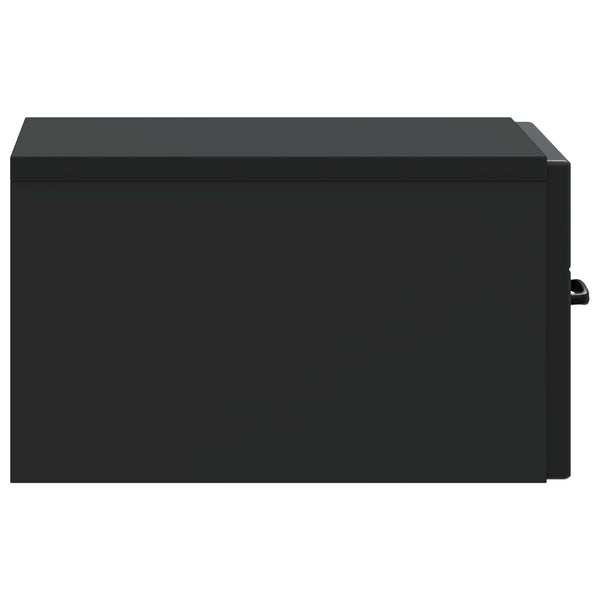 Wandmontierter Nachttisch Schwarz