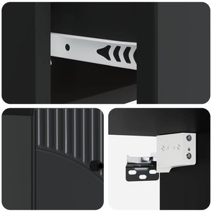 Wandmontierter Nachttisch Schwarz, 2er-Set