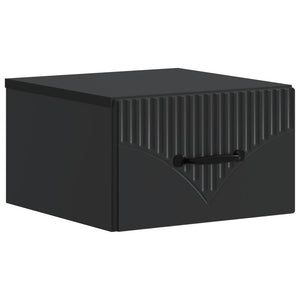 Wandmontierter Nachttisch Schwarz, 2er-Set