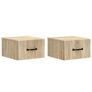 Wandmontierter Nachttisch Sonoma Eiche (2er-Set)