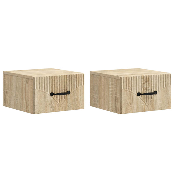 Wandmontierter Nachttisch Sonoma Eiche (2er-Set)