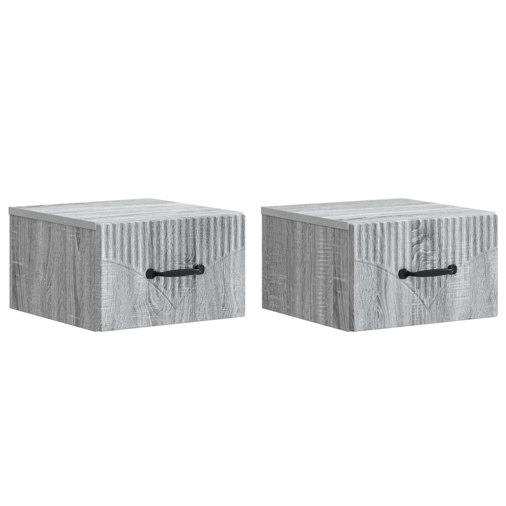Wand-Nachttisch Grau Sonoma 2er-Set