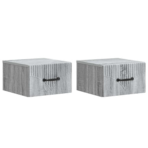 Wand-Nachttisch Grau Sonoma 2er-Set