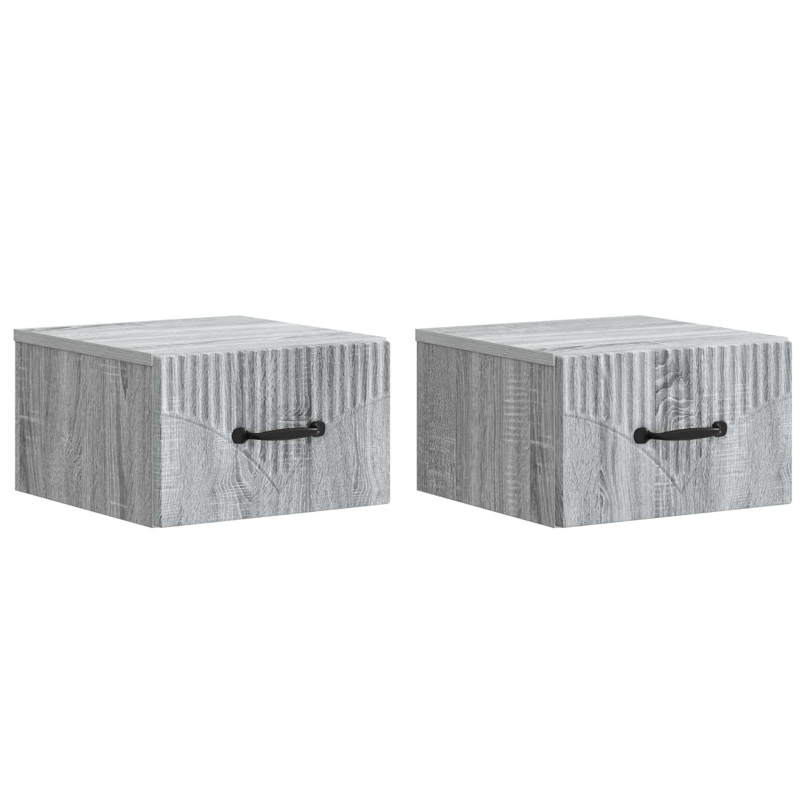 Wand-Nachttisch Grau Sonoma 2er-Set