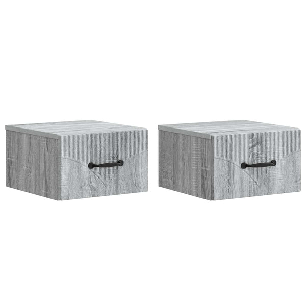 Wand-Nachttisch Grau Sonoma 2er-Set
