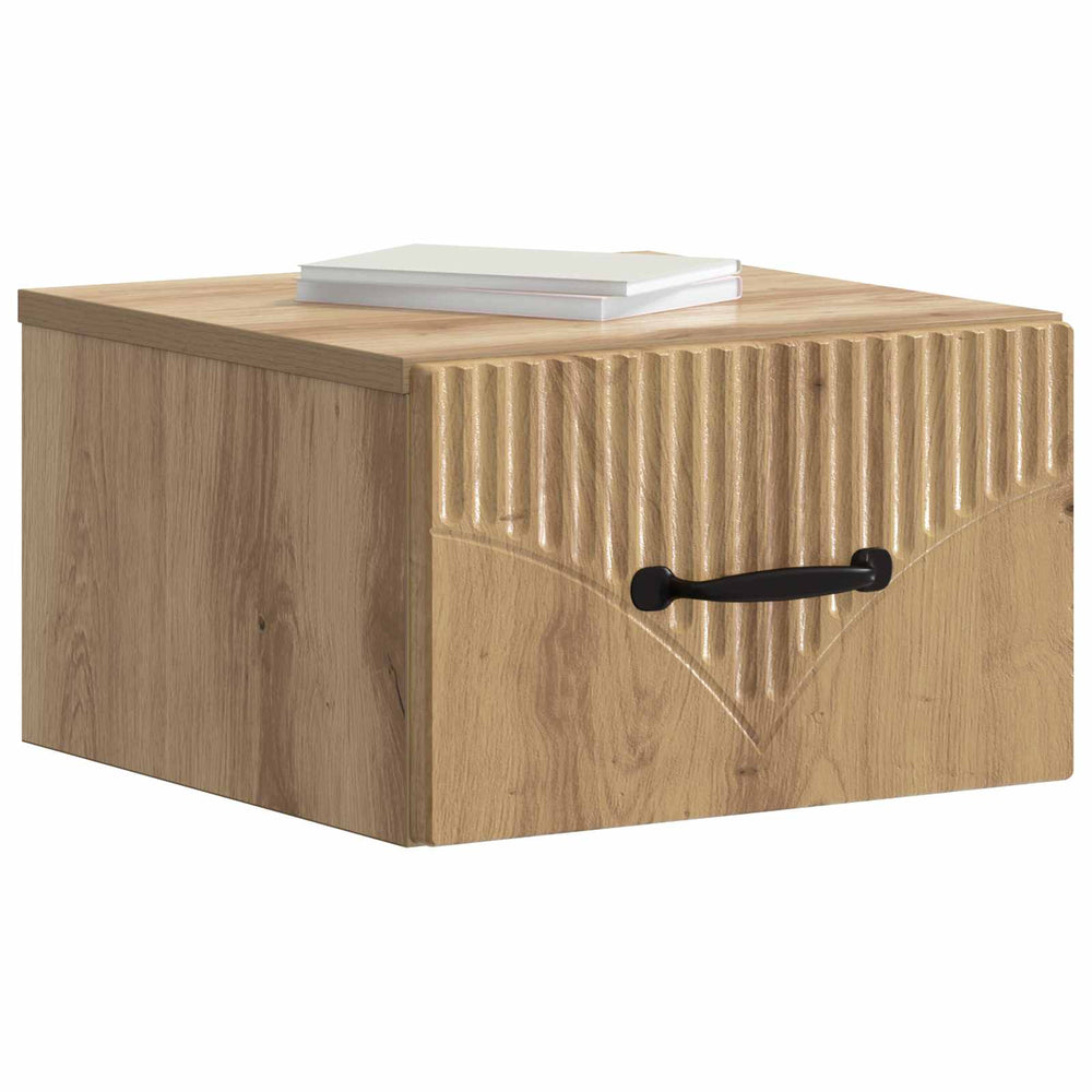vidaXL Wall-Mounted Bedside Table Artisan Oak 34.5 x 33 x 20 cm