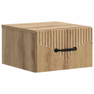 Wandmontierter Nachttisch 2er-Set Eiche