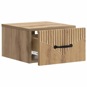 Wandmontierter Nachttisch 2er-Set Eiche