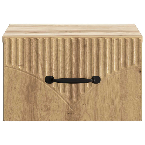 Wandmontierter Nachttisch 2er-Set Eiche