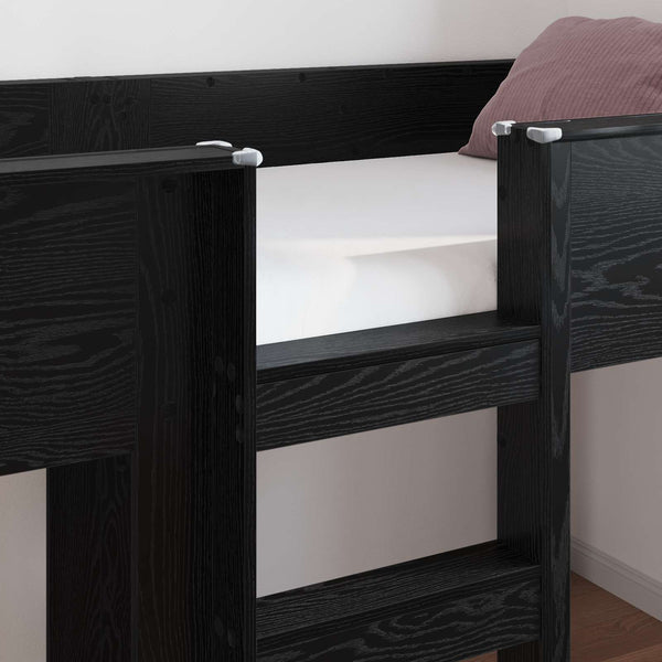 Etagenbett Kinder Schwarz Eiche 100x200 cm