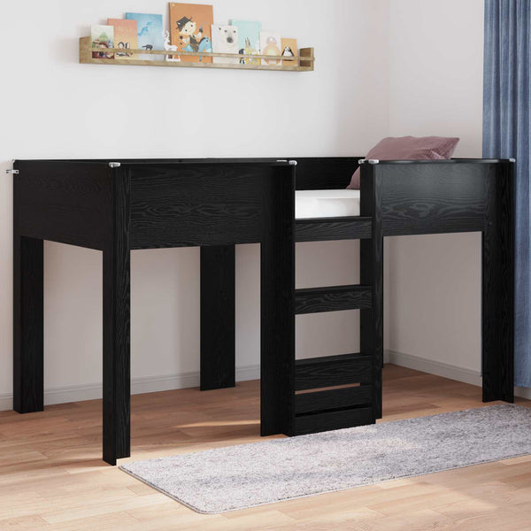 Etagenbett Kinder Schwarz Eiche 100x200 cm