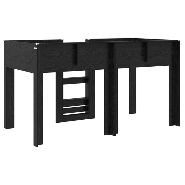 Etagenbett Kinder Schwarz Eiche 100x200 cm