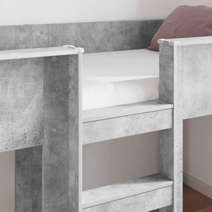 vidaXL Lit superposé pour enfants Gris béton 100 x 200 cm Bois d'ingénierie