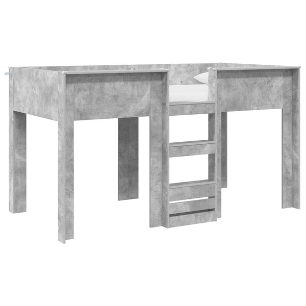 vidaXL Lit superposé pour enfants Gris béton 100 x 200 cm Bois d'ingénierie