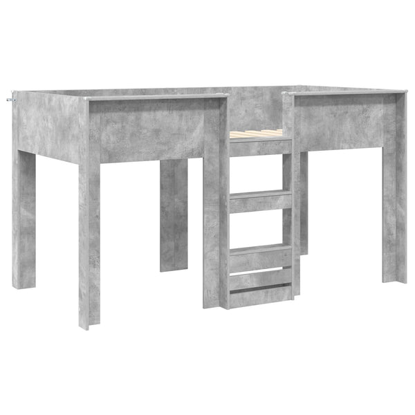 vidaXL Lit superposé pour enfants Gris béton 100 x 200 cm Bois d'ingénierie