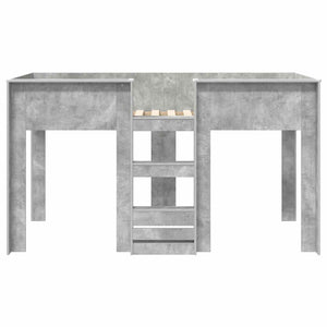 vidaXL Lit superposé pour enfants Gris béton 100 x 200 cm Bois d'ingénierie