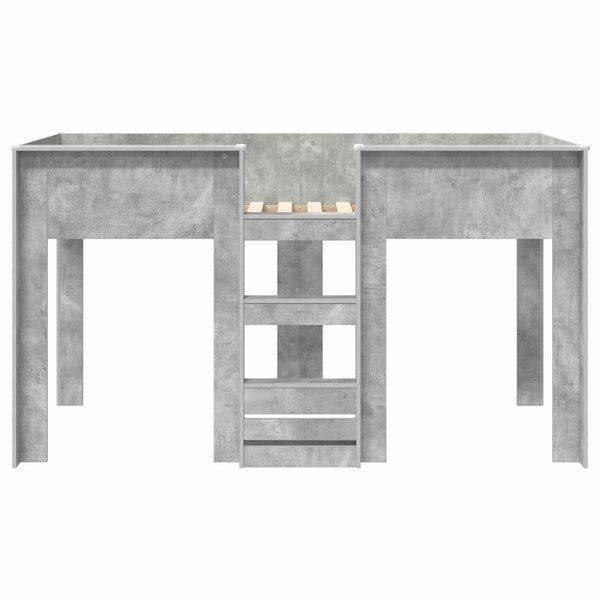 vidaXL Lit superposé pour enfants Gris béton 100 x 200 cm Bois d'ingénierie