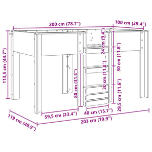 Etagenbett Kinder Artisan-Eiche 100x200 cm