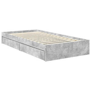 Stauraumbett Beton Grau 100x200 cm