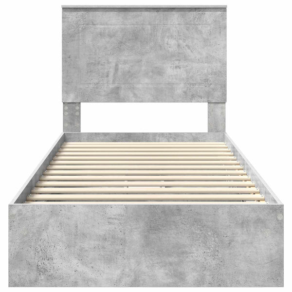 Stauraumbett Beton Grau 100x200 cm