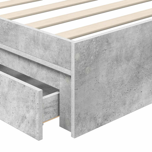 Stauraumbett Beton Grau 75x190 cm