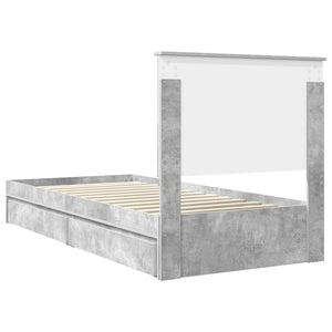Stauraumbett Beton Grau 75x190 cm