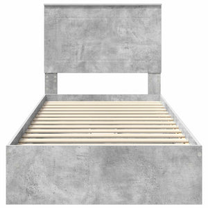 Stauraumbett Beton Grau 75x190 cm