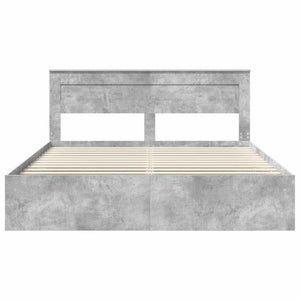 Bettrahmen mit Kopfteil 200x200 cm Kiefernholz Beton