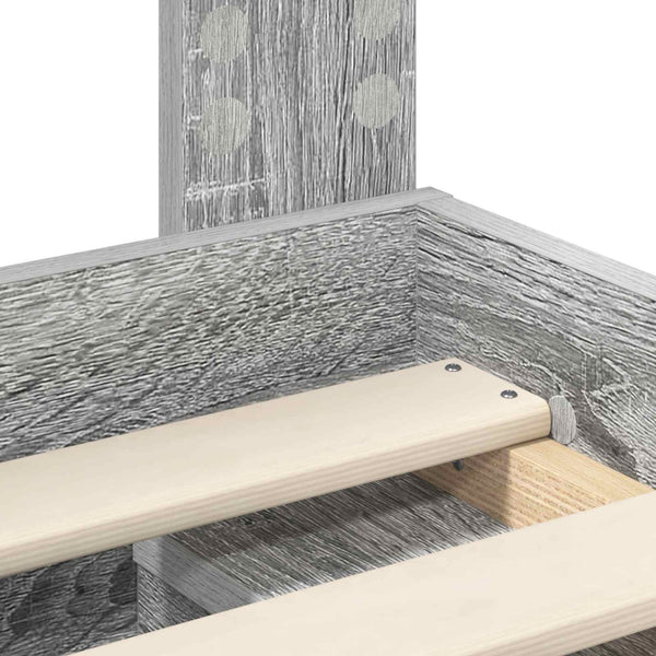 Bettrahmen 200x200 cm Grau Kiefernholz
