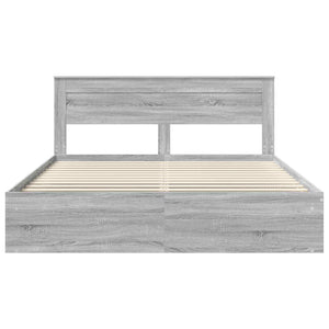 Bettrahmen 200x200 cm Grau Kiefernholz