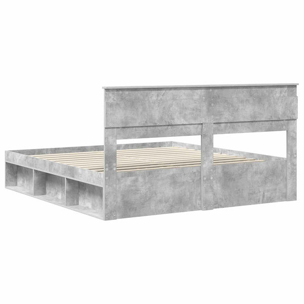 Bettrahmen mit Kopfteil 180x200 cm Kiefer Beton-Optik