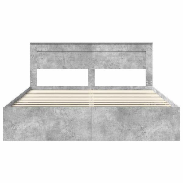 Bettrahmen mit Kopfteil 180x200 cm Kiefer Beton-Optik