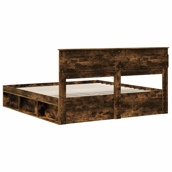 Bettrahmen 180x200 cm Geräucherte Eiche Kiefer Massivholz