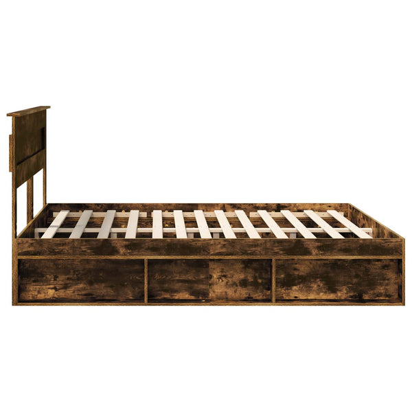 Bettrahmen 180x200 cm Geräucherte Eiche Kiefer Massivholz