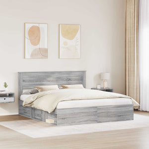 Bettrahmen 180x200 Graues Sonoma Kiefernholz