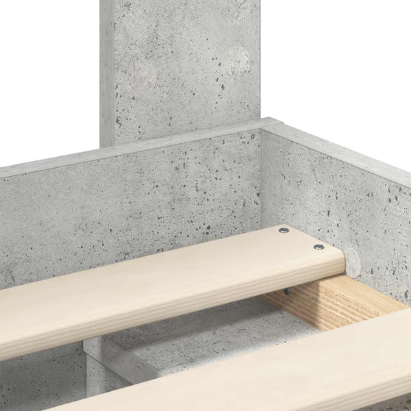 Bettrahmen Betonoptik 160x200 cm Kiefer Massivholz