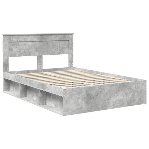 Bettrahmen Betonoptik 160x200 cm Kiefer Massivholz