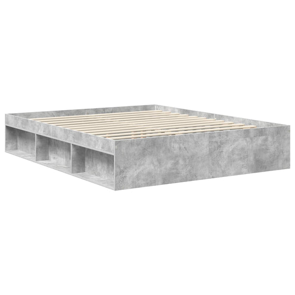 Bettrahmen Betonoptik 160x200 cm Kiefer Massivholz